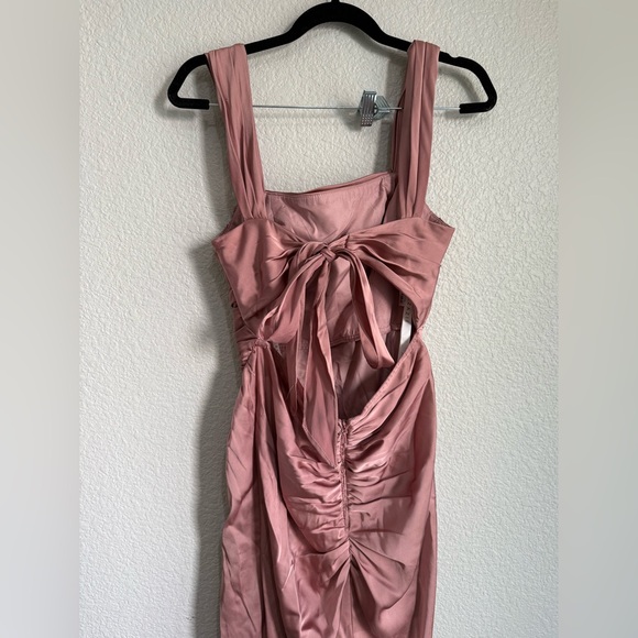 Azazie jesaphine dusty rose size 8 stretch satin formal dress - Picture 6 of 7